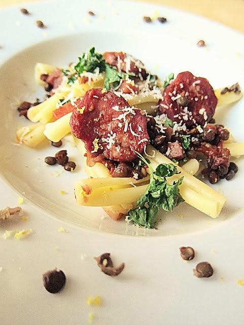 Pasta z soczewicami i fenkułem