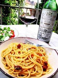 Auf dem Balkon: Spaghetti alla carbonara
