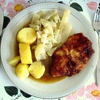 Gestern bei mama: schnitzel mit kohlrabi