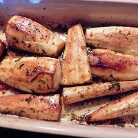 Pastinaken mit Ahornsirup und Thymian