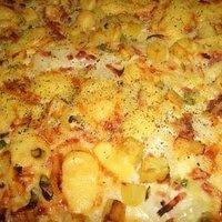 Lauch ~ Zwiebelkuchen mit  wallisischem Speck , Pellkartoffeln & Bergkäse