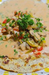 La chandeleur – polenta pfannkuchen mit gemüse und pute