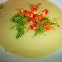 Fenchelsuppe mit Flusskrebsen