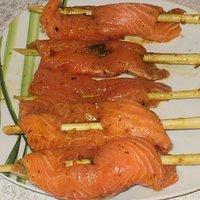 Sesam- Lachs- Spieße