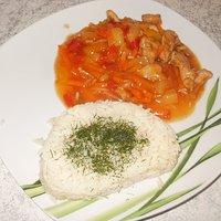 Hähnchen süß sauer mit Reis