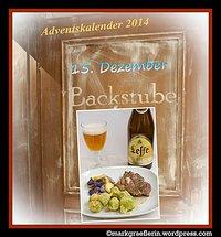 Adventskalender 2014 – nr. 15: rosenkohl im bierteig, wildschweinsteak und pommes frites.