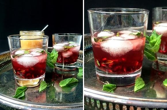 Mollige mit 27°c und Granatapfel-Honig-Eistee zum National-Ice-Tea-Day