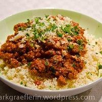 Wochenrückblick: gehacktes mit couscous oder spaghetti