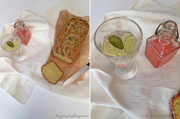 Avocadokuchen mit Limettenguss und Pistazien