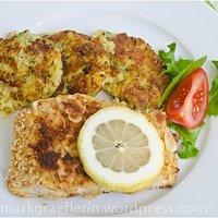 Freitagsfisch: pazifik-wildlachs-backfisch mit potato fritters