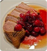 Entenbrust mit kirschen – magrets de canard aux cerises