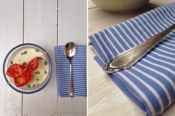 Spanische Limetten-Mandelsuppe mit Chorizo