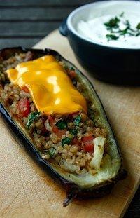 Gefüllte aubergine