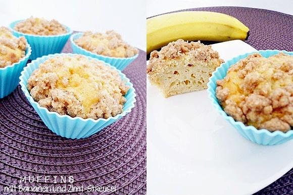 Muffins mit Bananen und Zimtstreuseln