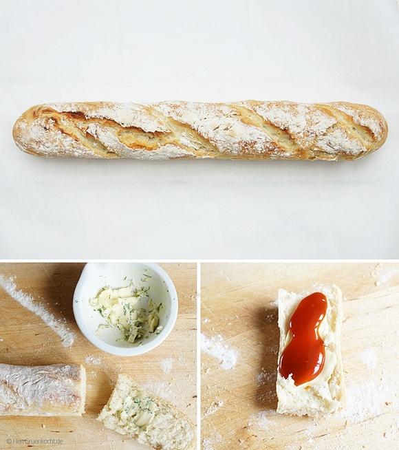 Schnelles französisches Baguette zum Frühstück
