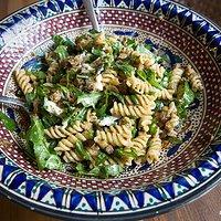 Fusilli mit walnuss-pesto & auberginen