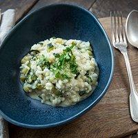 Cremiges risotto mit zucchini & schlagsahne