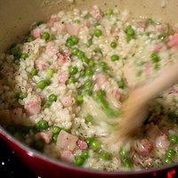 Risotto mit Pancetta und Erbsen