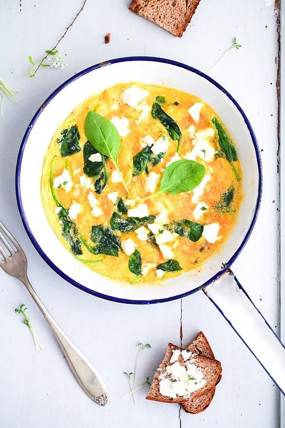 Frittata mit Spinat und Feta