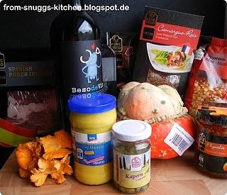 Schweinenacken mit rotem Reis und Pifferlingen