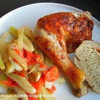 Würziges hähnchen mit fenchelgemüse & ciabatta
