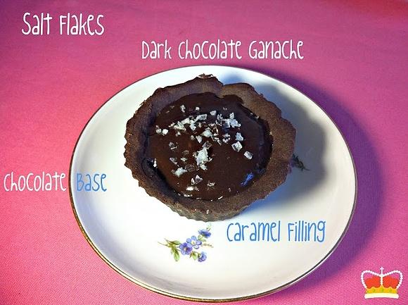 Schokoladen -Karamell Tartlettes mit Fleur de Sel