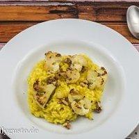 Risotto mit angebratenem Blumenkohl und Salzzitrone