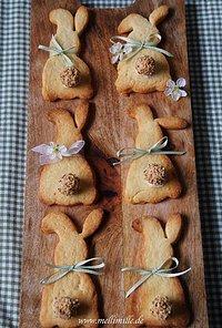 Süße Mürbeteig-Hasen mit Giotto-Bommelschwänzchen