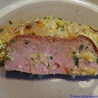 Fleischkäseauflauf mit Schupfnudeln und Sauerkraut