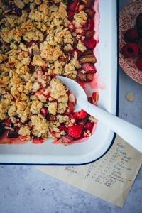 Rezept für Rhabarber Crumble