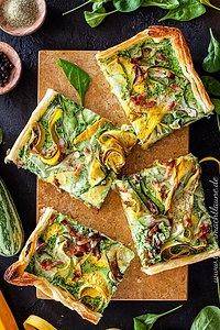 Zucchini-Spinat-Quiche {frisch aus dem ofen}