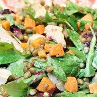 Karotten-Linsensalat mit Räucherhähnchen