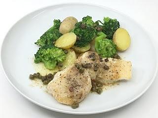 Kabeljaufilet mit Zitronen-Kapern-Butter
