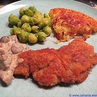 Wildschweinschnitzel mit Pilzrahmsauce
