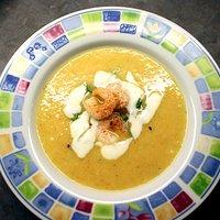 Whiskey suppe mit crevetten– whiskey soup with shrimps