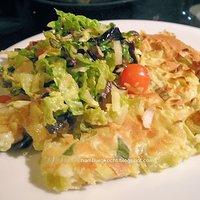 Porree-Pfannkuchen mit Topinambur-Apfel-Salat