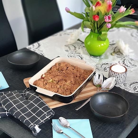 Rhabarber Crumble mit Cornflakes-Kruste