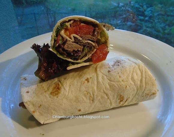 Steak wraps mit kräuterbutter und salat