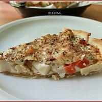 Spargelquiche mit Möhren und Hüttenkäseguss