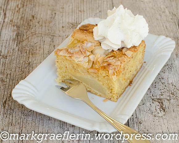Schneller Birnenkuchen mit Mandeln