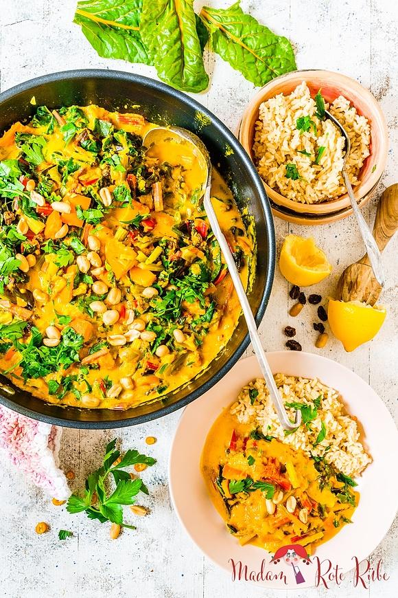 Kürbis-mangold-curry – rezept mit gesundem gemüse
