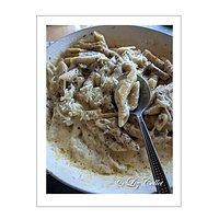 Soulfood: penne mit parmiggiano-chianti-rahmsauce und viel pepe