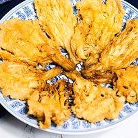 Frittierte enoki pilze – fried enoki mushrooms