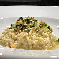 Limetten Risotto mit Gurkensalsa