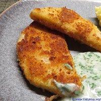 "Kohlrabi-Schnitzel“ mit Kräutersauce