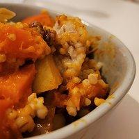 Graupen mit kürbis, ingwer und apfel