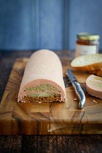 Leberwurst pastete mit äpfeln und zwiebeln