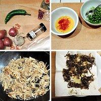 Tagliatelle mit safran und knusprigen schalotten – tagliatelle with saffron and crunchy topping