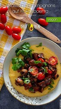 Asiatische Champignons auf Kokos-Polenta