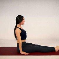 Yoga pose: “stockhaltung" staff pose (dandasana)